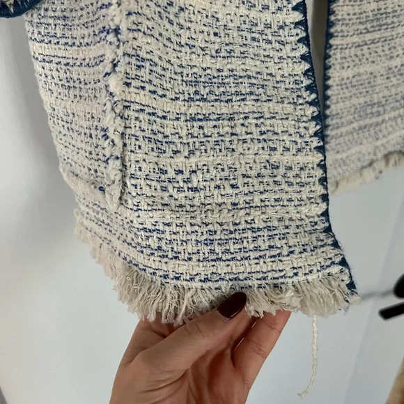 Zara Frayed Cotton Coat - Picture 6 of 8